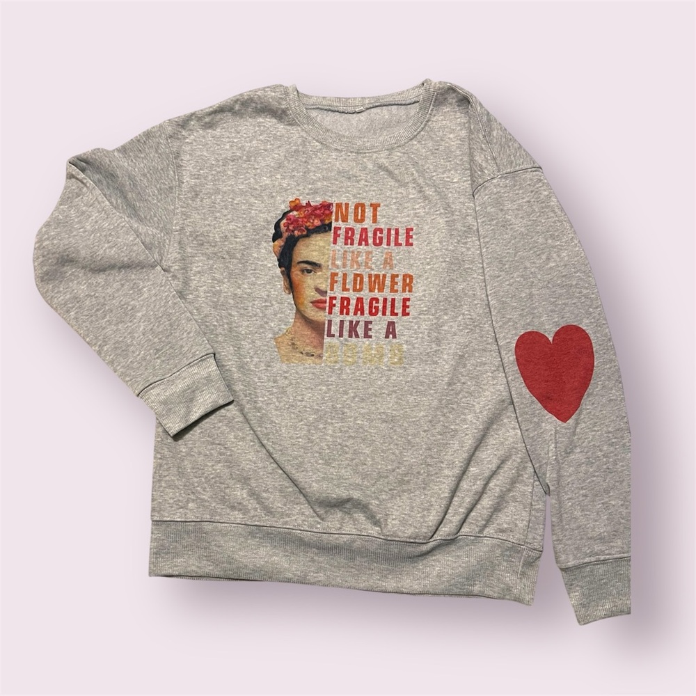 Frida Kahlo Gray Sweatshirt